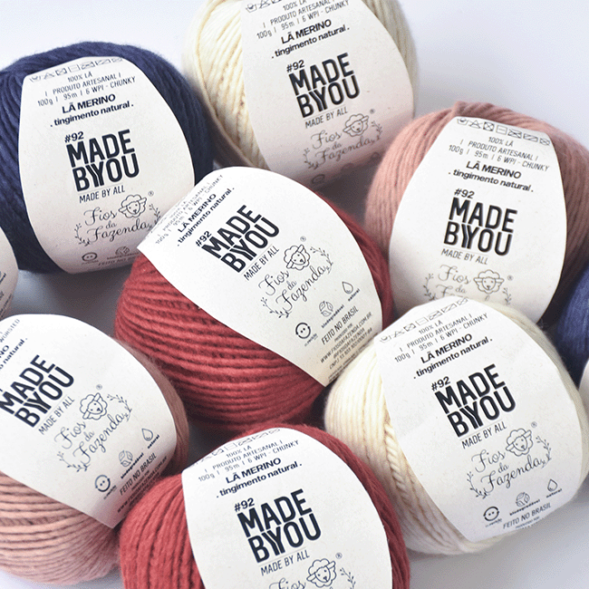 Fio 92 Lã Merino Chunky Tingimento Natural Fios da Fazenda