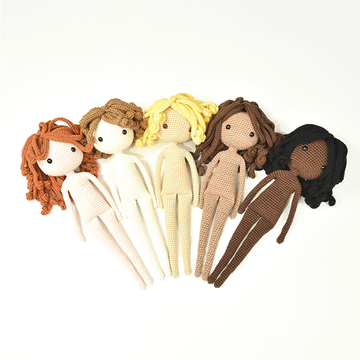Kit Amigurumi Boneca Cabelo Ondulado Made By You