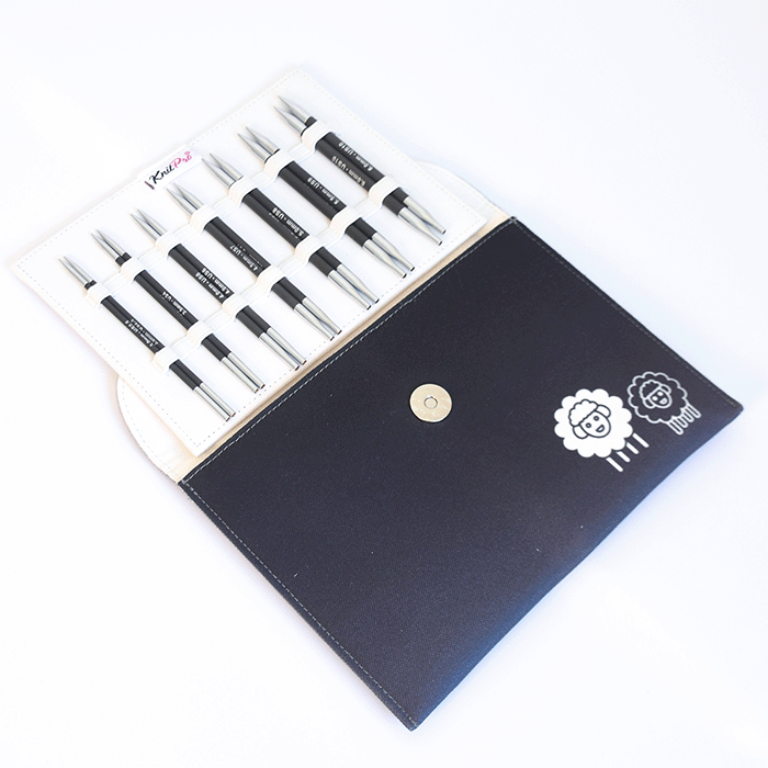 KnitPro Kit de Agulhas Circulares Intercambiáveis para Tricô Karbonz