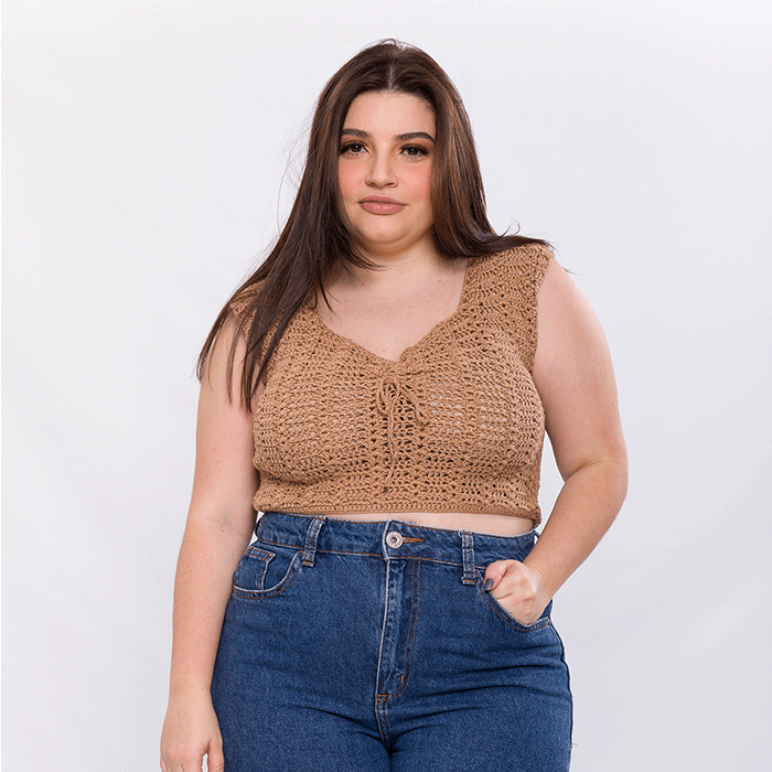 Kit de Crochê Blusa Franzida