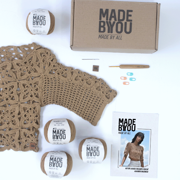 Crochet Kit Organic Cotton Squares Blouse