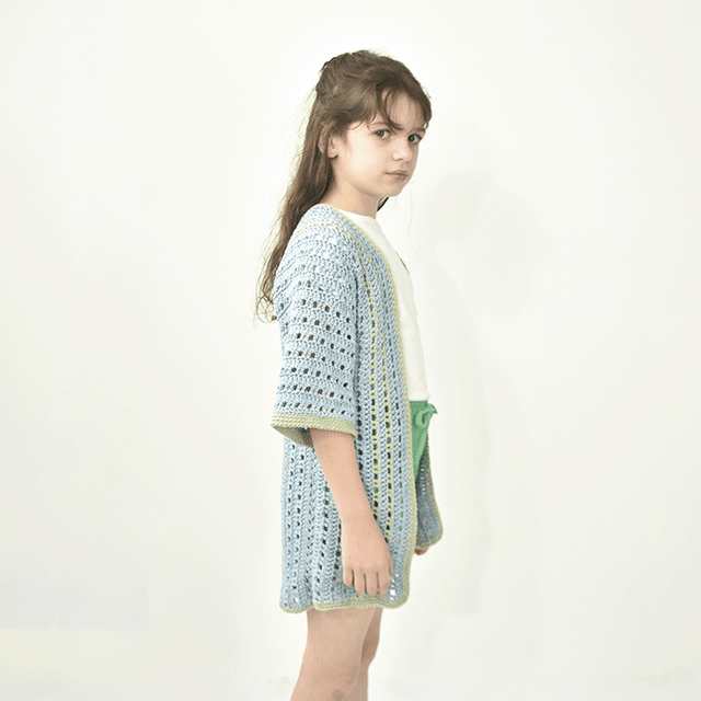 Kit de Crochê Quimono Infantil por Camila Giulia