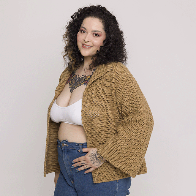 Kit de Crochê Cardigã Por Marina Bauler