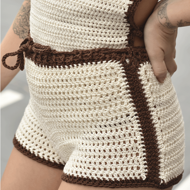 Kit de Crochê Short Sport Por Ponto Luz