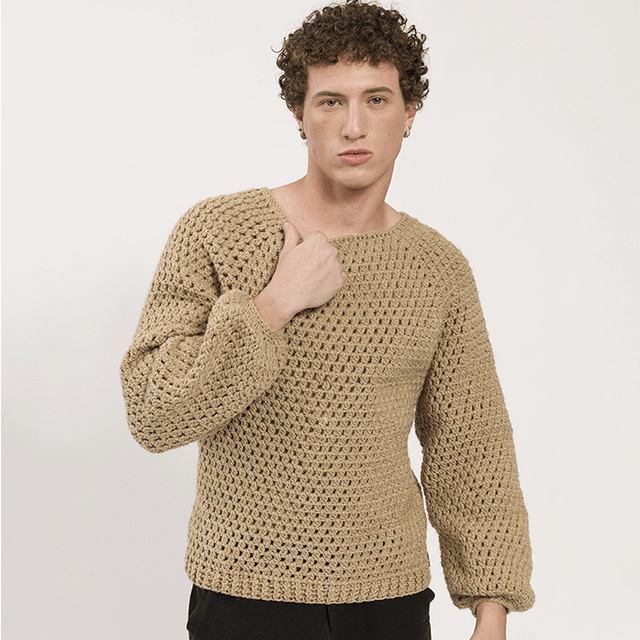 Kit Suéter de Crochê Top Down Por Marina Bauler