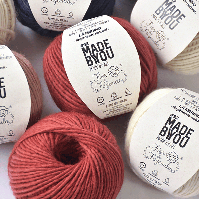 Yarn 92 Chunky Merino Wool Natural Dye Fios da Fazenda