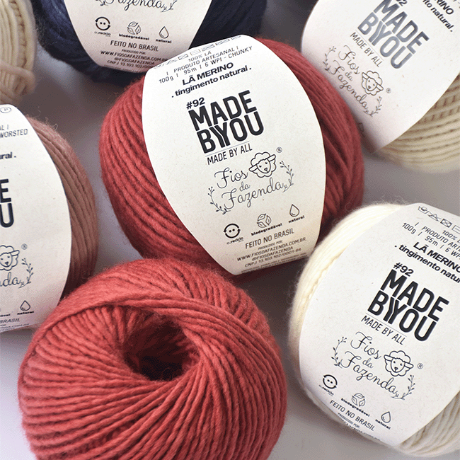 Yarn 92 Chunky Merino Wool Natural Dye Fios da Fazenda