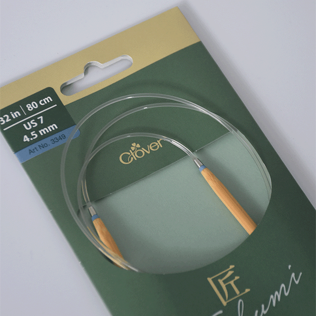 Agulha Para Tricô Circular 80 cm Premium Bambu Clover Cabo Giratório
