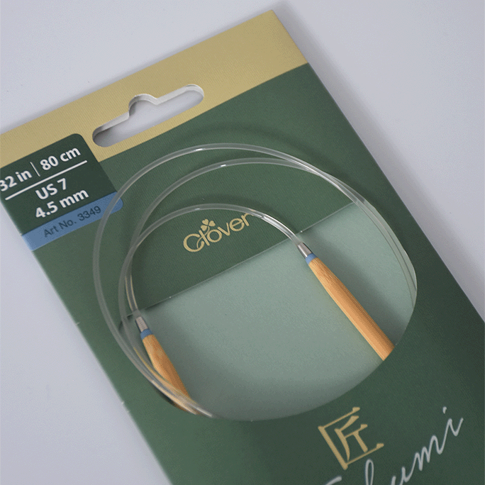 Agulha Para Tricô Circular 80 cm Premium Bambu Clover Cabo Giratório