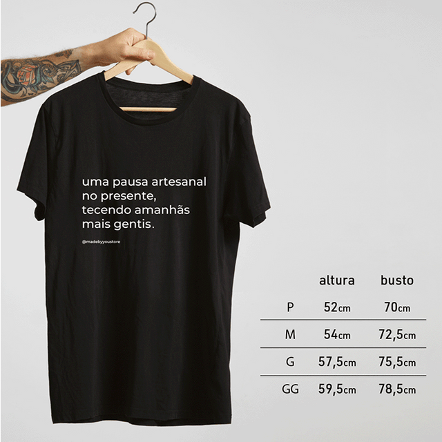 Camiseta Algodão Orgânico Pausa Artesanal