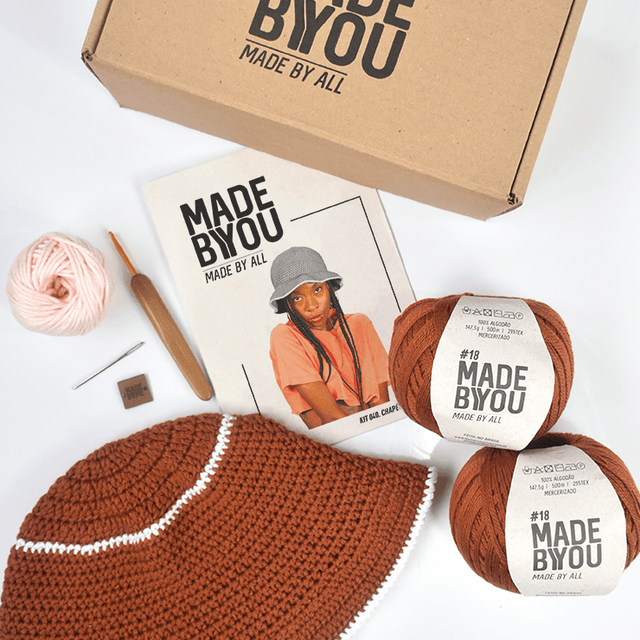 Kit de Crochê Chapéu Bucket Por Lady Brown