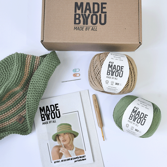 Kit de Crochê Chapéu Bucket por Estilo Nena