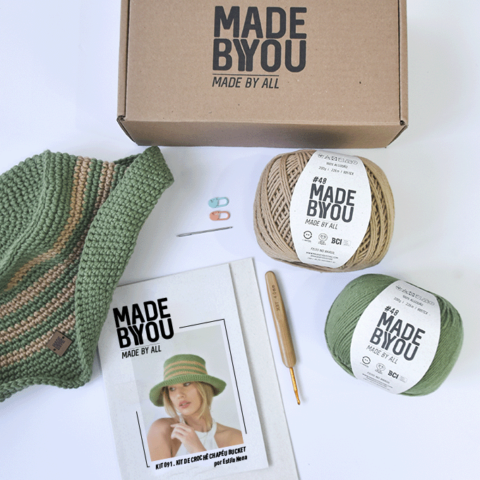 Kit de Crochê Chapéu Bucket por Estilo Nena