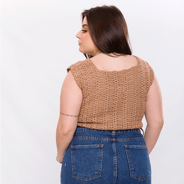 Kit de Crochê Blusa Franzida