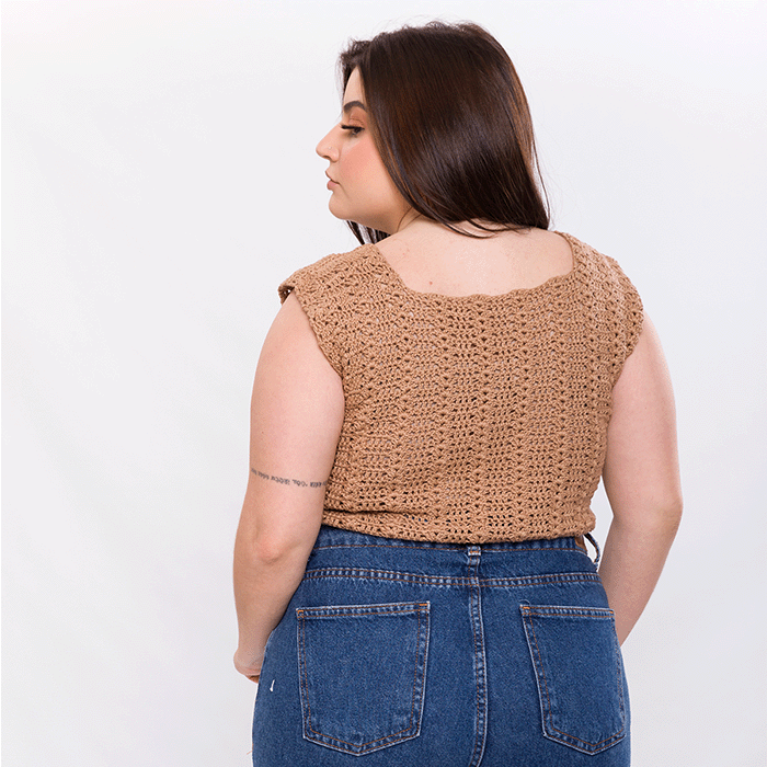 Kit de Crochê Blusa Franzida