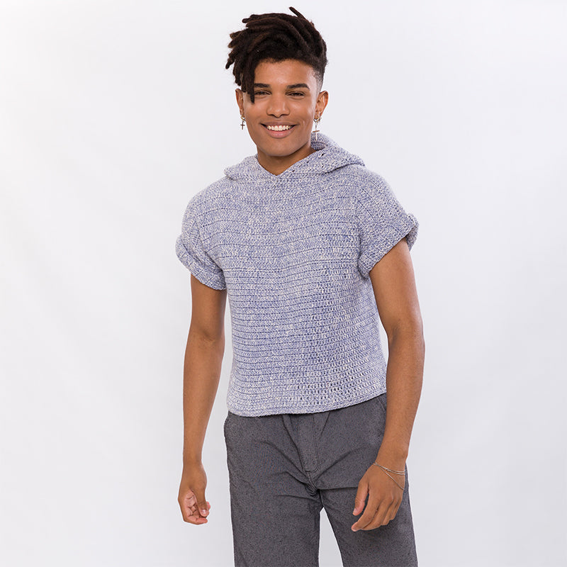 Kit de Tricô Blusa Quadradinho Mesclada