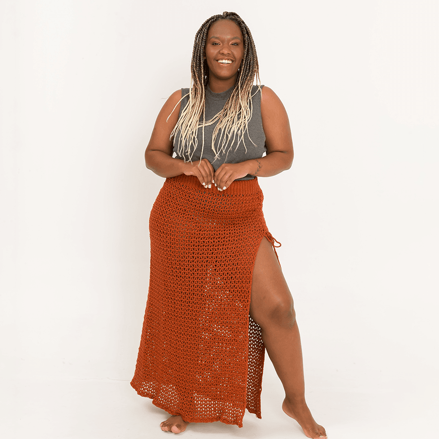Lady Brown Long Skirt Crochet Kit