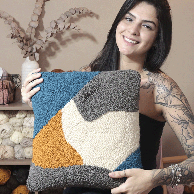 Punch Needle Organic Cushion Kit by Raíssa Brito