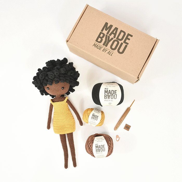 Kit Amigurumi Boneca Cabelo Crespo Made By You