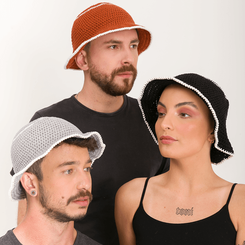 Kit de Crochê Chapéu Bucket Por Lady Brown