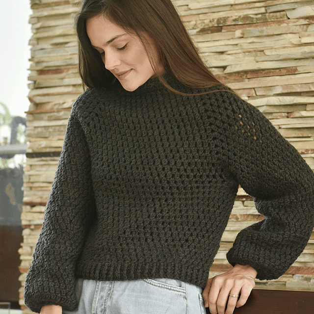 Kit Suéter de Crochê Top Down Por Marina Bauler