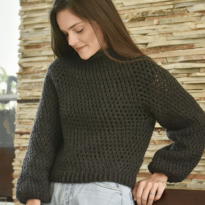 Kit Suéter de Crochê Top Down Por Marina Bauler