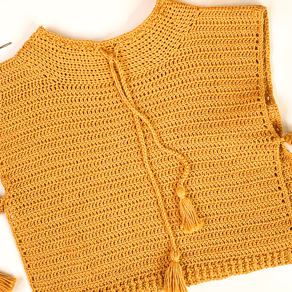Kit de Crochet Crop Top Abierto con Cuello Alto por Lady Brown