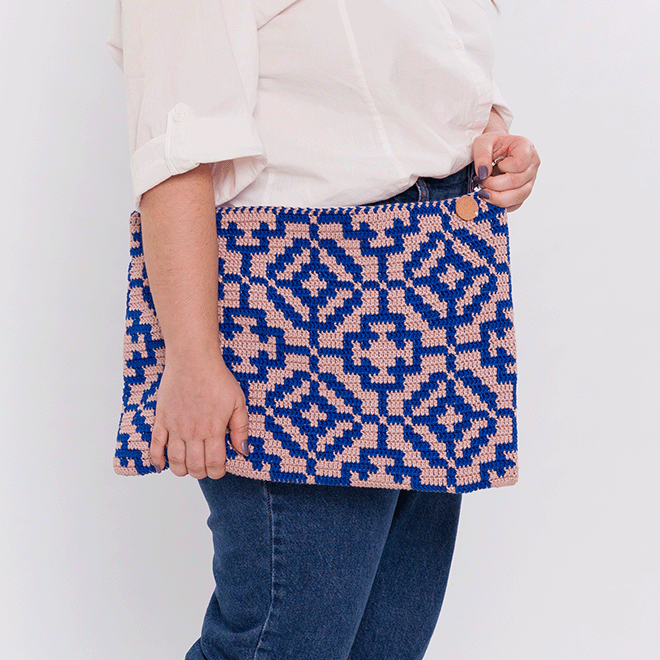 Kit de Crochê Bolsa Labirinto Por Molla Mills