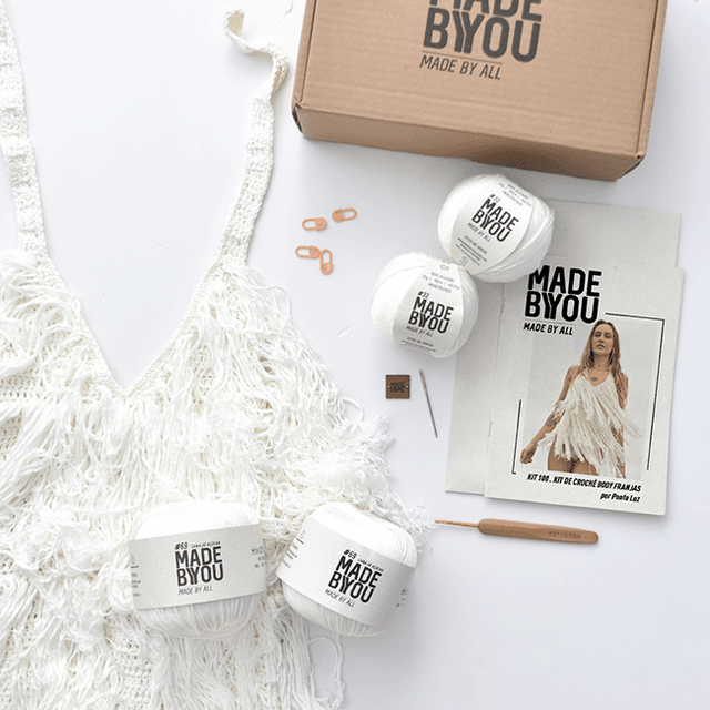 Kit de Ganchillo Body de Flecos Por Ponto Luz