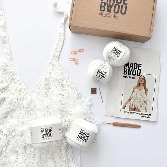 Kit de Ganchillo Body de Flecos Por Ponto Luz