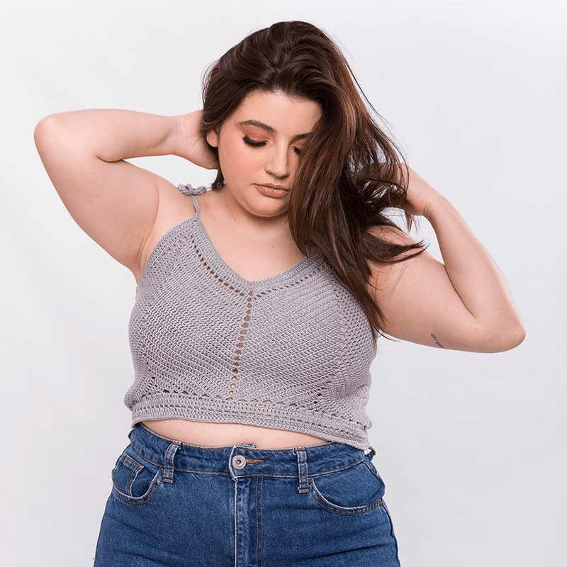 Kit de ganchillo de camiseta sin mangas de chevron vegana