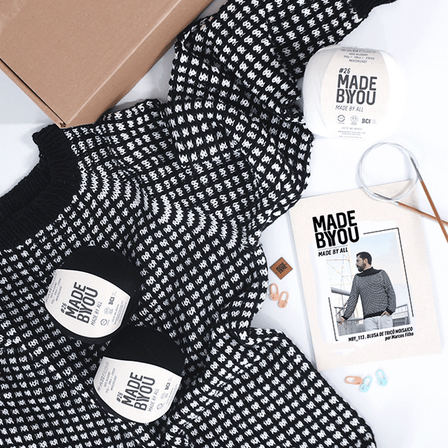 Kit de Tricô Blusa Mosaico por Marcos Filho