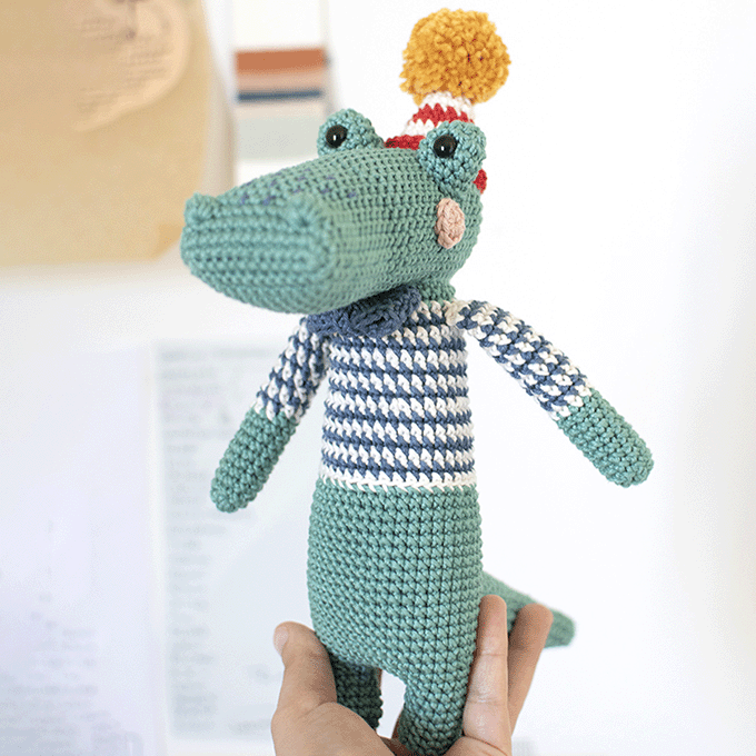Kit Amigurumi René Jacaré Caiman por Pica Pau
