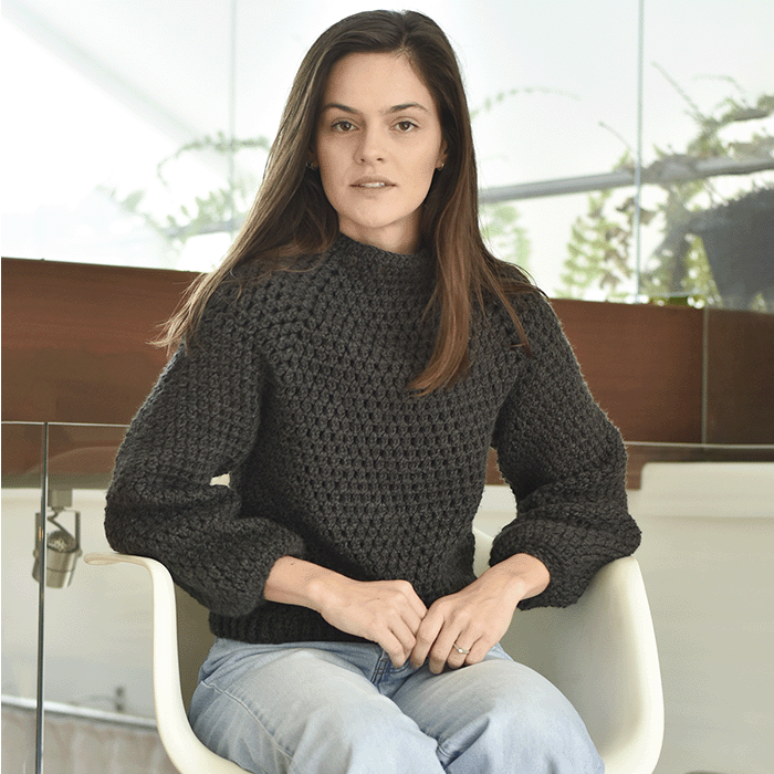 Kit Suéter de Crochê Top Down Por Marina Bauler