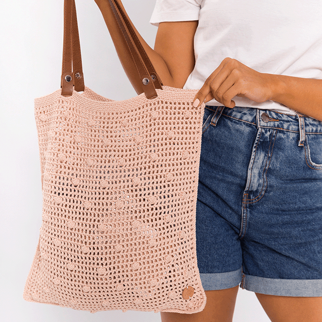 Kit de Crochê Sacola Poppari Por Molla Mills
