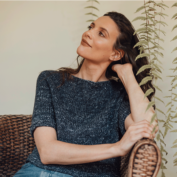 Kit de Tricô Top Down Blusa Jane Por Cristiane Bertoluci