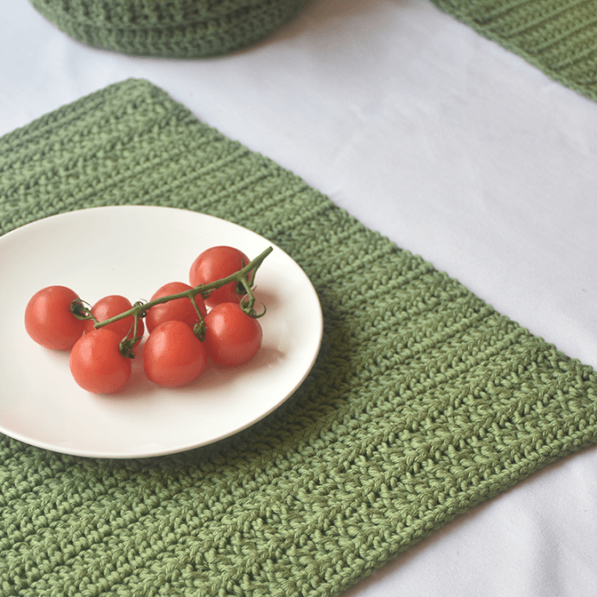 Kit de Crochê Lugar Americano e Cesto Por Junior Oliveira