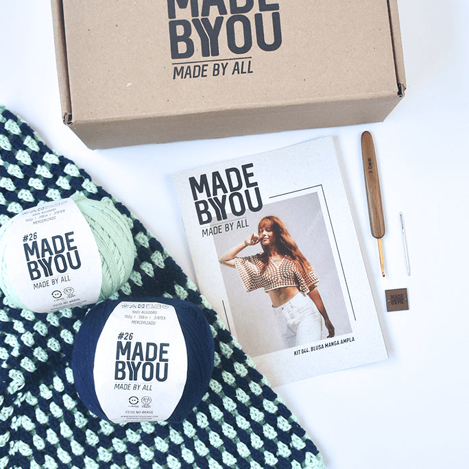 Kit de Crochê Blusa Manga Ampla Por Ponto Luz