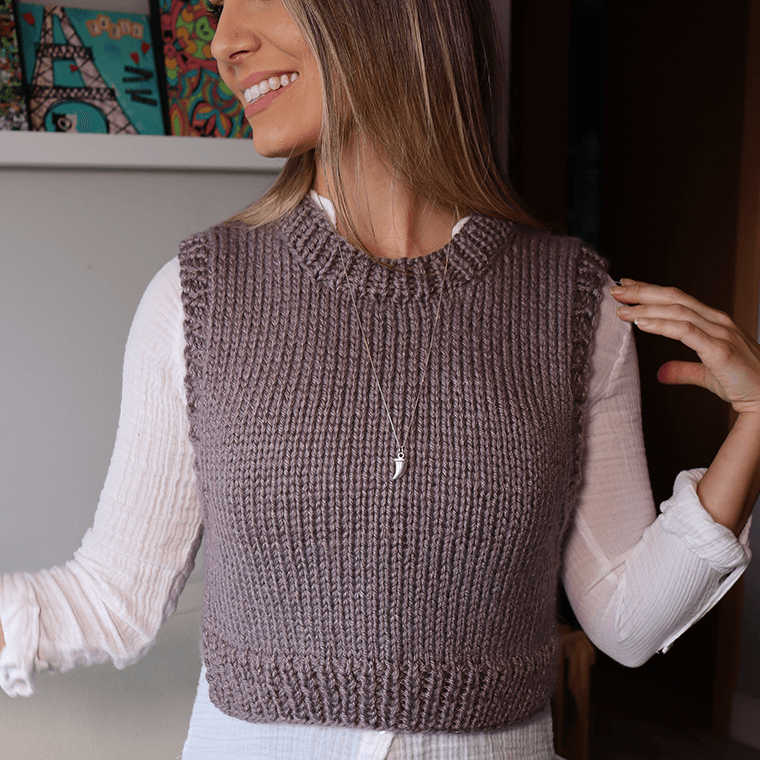 Kit de Tricô Colete Hygge por Woolhool