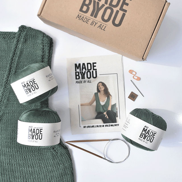 Kit Chaleco Malfatti de Tricot Por Cristiane Bertoluci Caña de Azúcar
