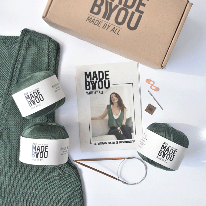 Kit Chaleco Malfatti de Tricot Por Cristiane Bertoluci Caña de Azúcar