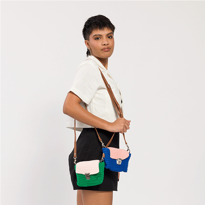 Kit de ganchillo mini bolso Kuutio de Molla Mills