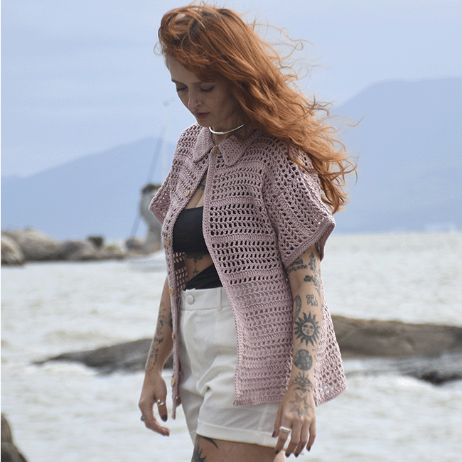 Kit de Crochê Camisa Por Carol Weiss Fluir