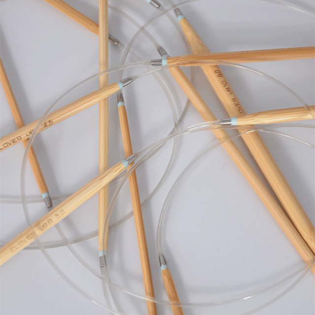 Agulha Para Tricô Circular 80 cm Premium Bambu Clover Cabo Giratório