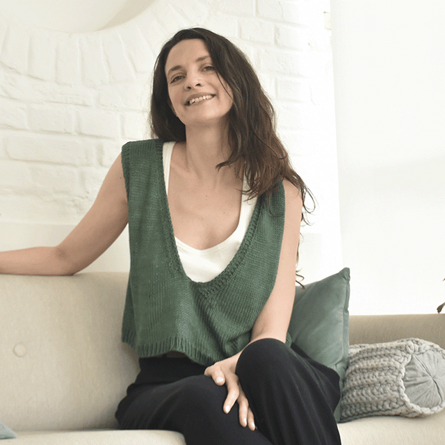 Kit Chaleco Malfatti de Tricot Por Cristiane Bertoluci Caña de Azúcar