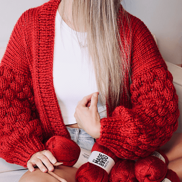 Amora Cardigan Knitting Kit by Woolhool