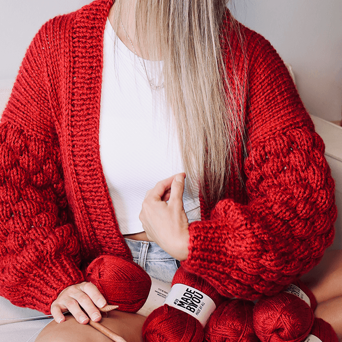 Amora Cardigan Knitting Kit by Woolhool