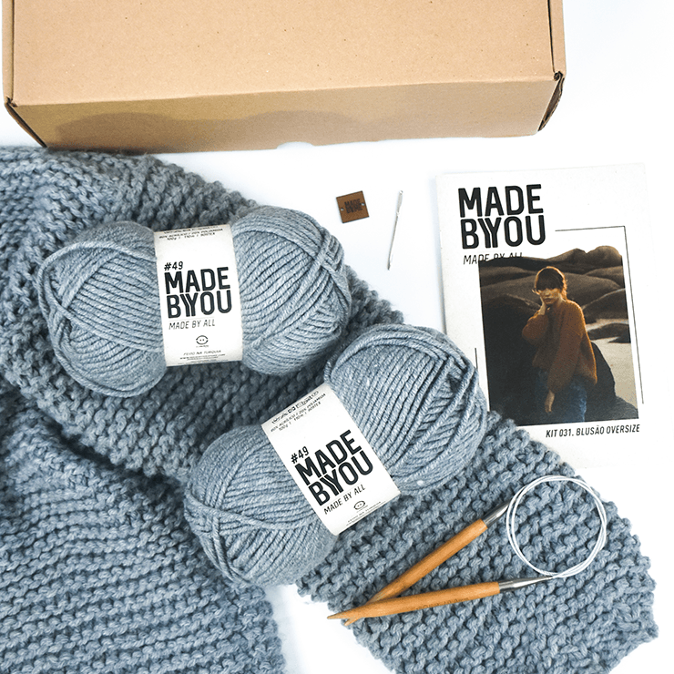 Kit de Tricô Blusão Oversize