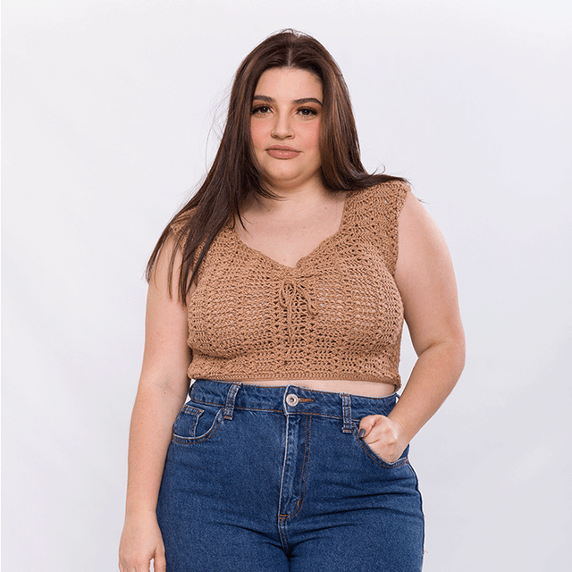Kit de Crochê Blusa Franzida