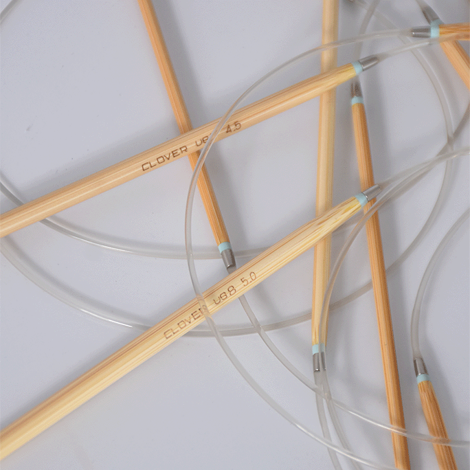 Agulha Para Tricô Circular 80 cm Premium Bambu Clover Cabo Giratório